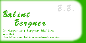 balint bergner business card